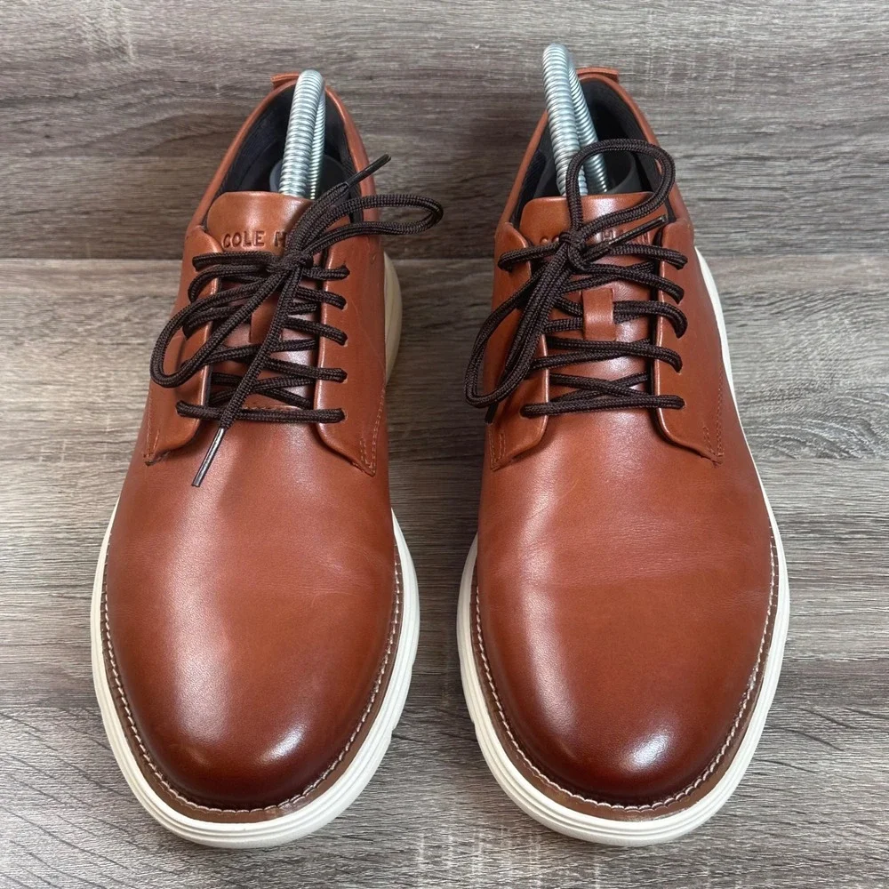 Cole Haan Grand+ Ultra Oxford Dress Shoes Mens 8 British Tan Leather NEW